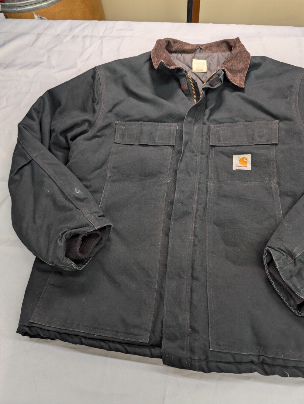 Vintage Carhartt C03 BLK Arctic Canvas Coat Jacket Mens 48